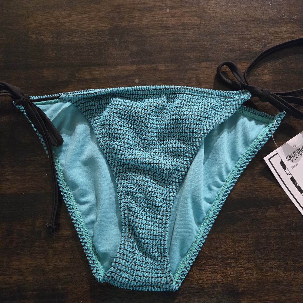 California Swim Womens Small Stylish Blue/teal  String Bikini Bottom. New